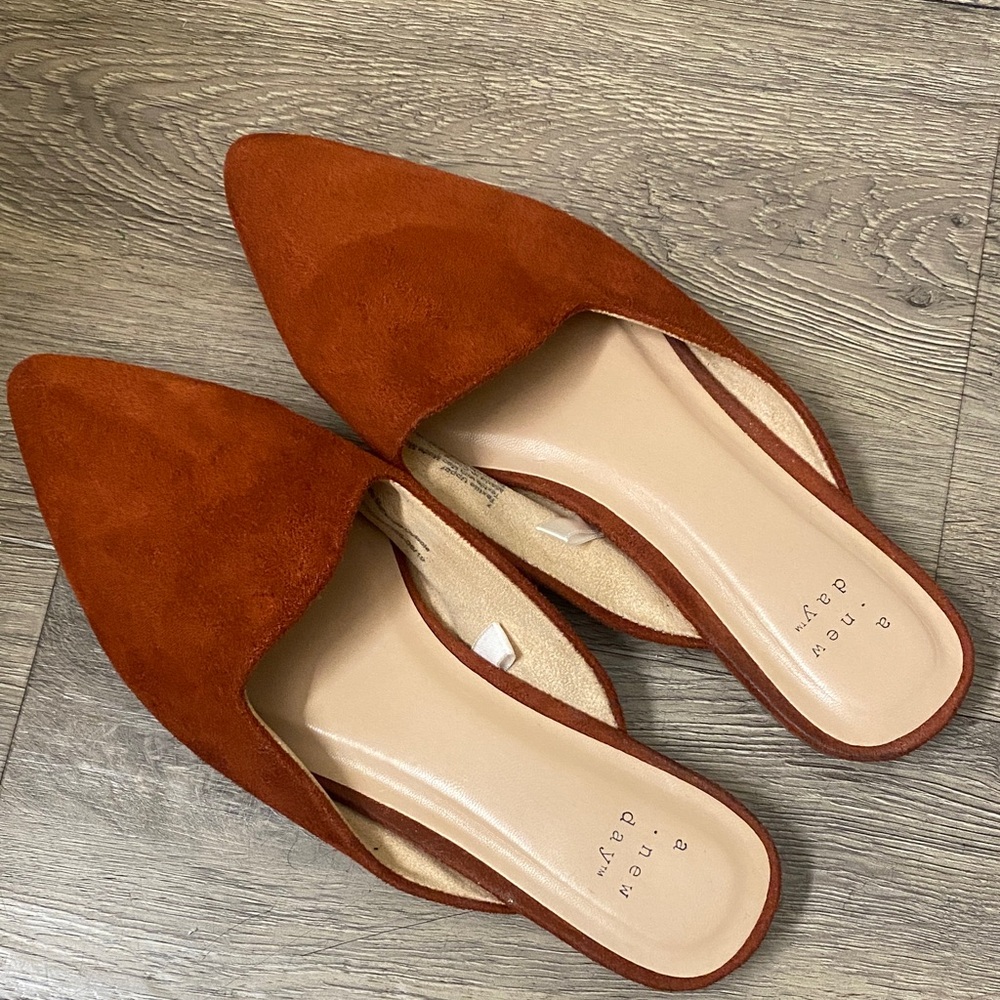 A new day Pointed Toe Slip-On Mule in Rust Orange